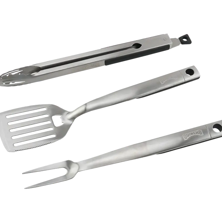 Set Kit Parrillero Premium Tenaza + Espátula + Pincho Asados Quincho 2