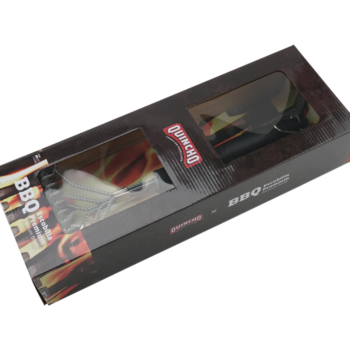 Escobilla Limpia Parrilla Premium Doble Espiral Quincho Bbq 44cm 2
