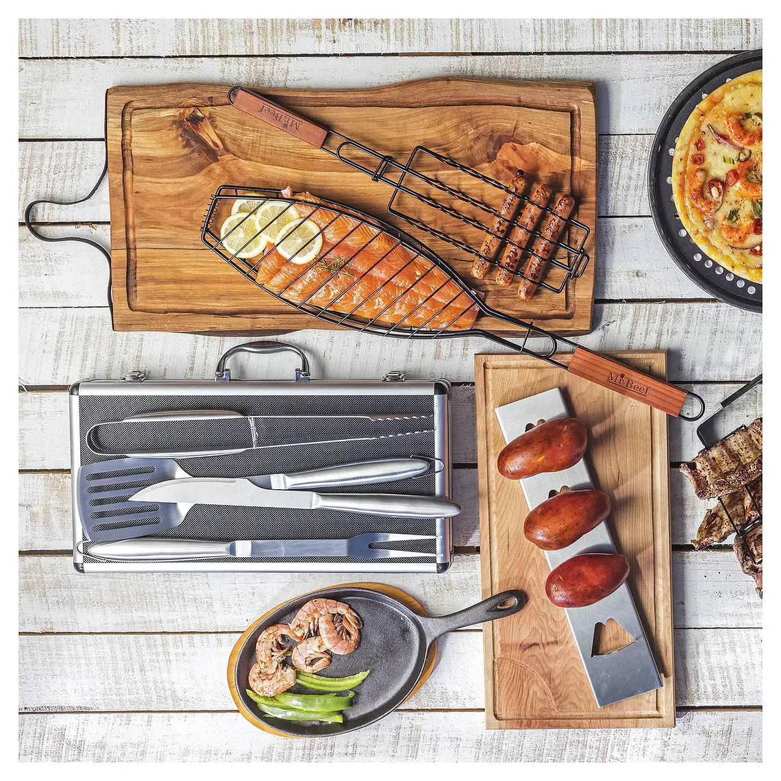 Combo Asador Pescados y Choripanes  4