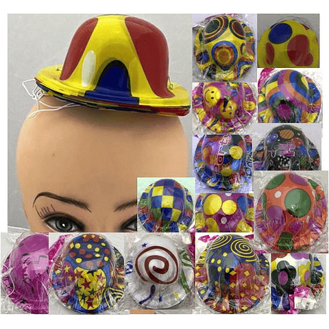 PT7127 X 12 MINI GORROS PLASTICOS