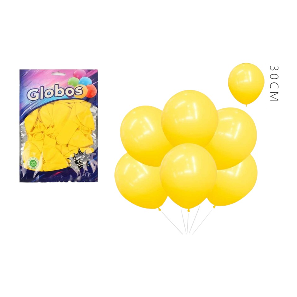 Globos Amarillo 30cm 25pcs