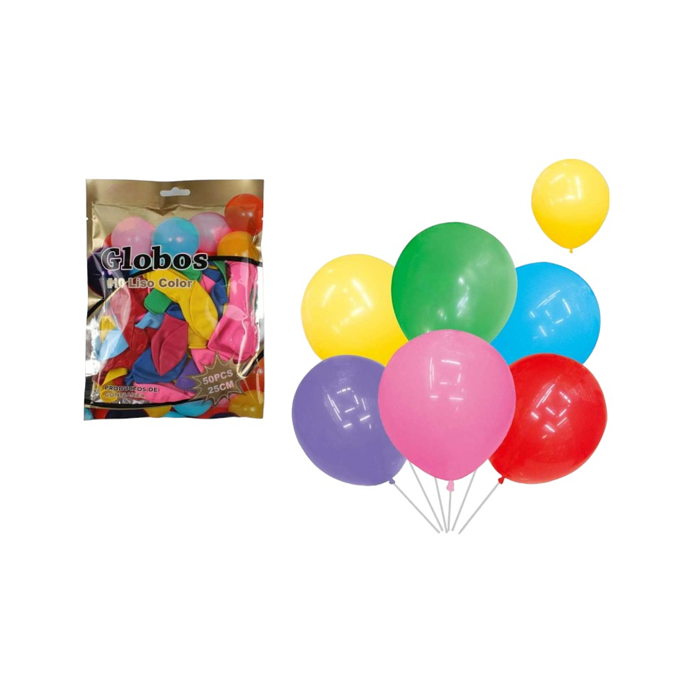 Globos Multicolor  25 Cm 50 Pcs 