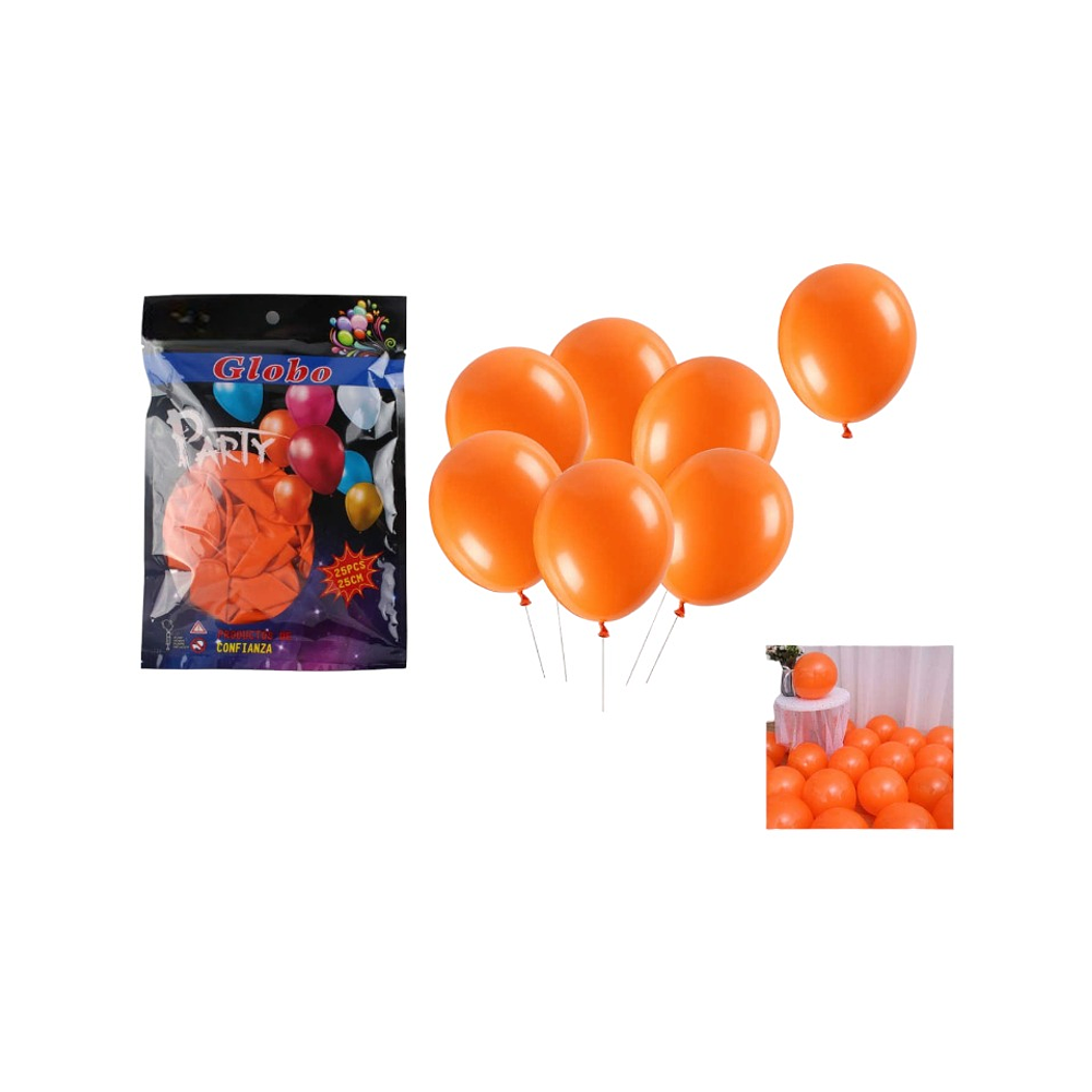 Globos Naranja 25pcs 25 Cm