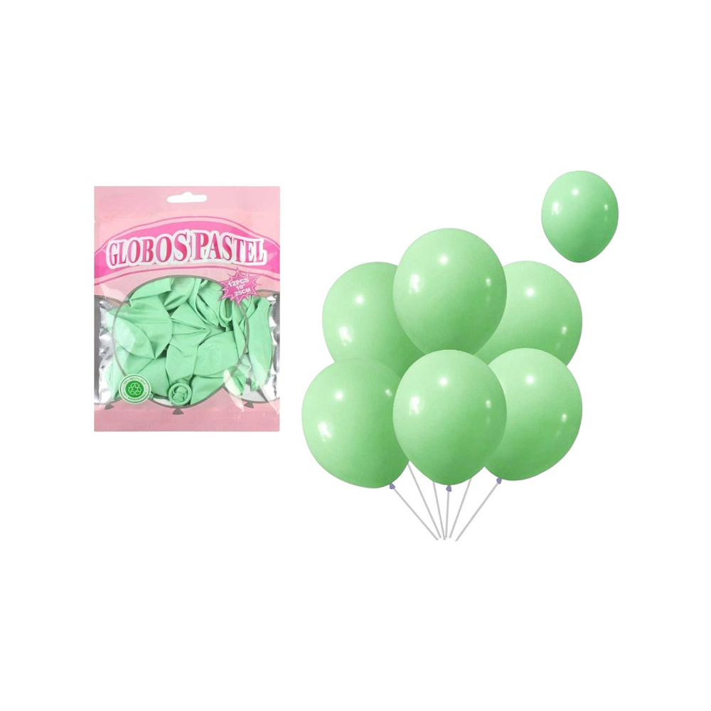 Globos Verde 25cm 12pcs 