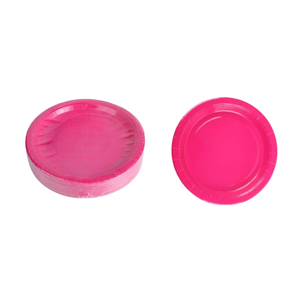 Plato Cartón Fucsia  18cm 50 Pcs 