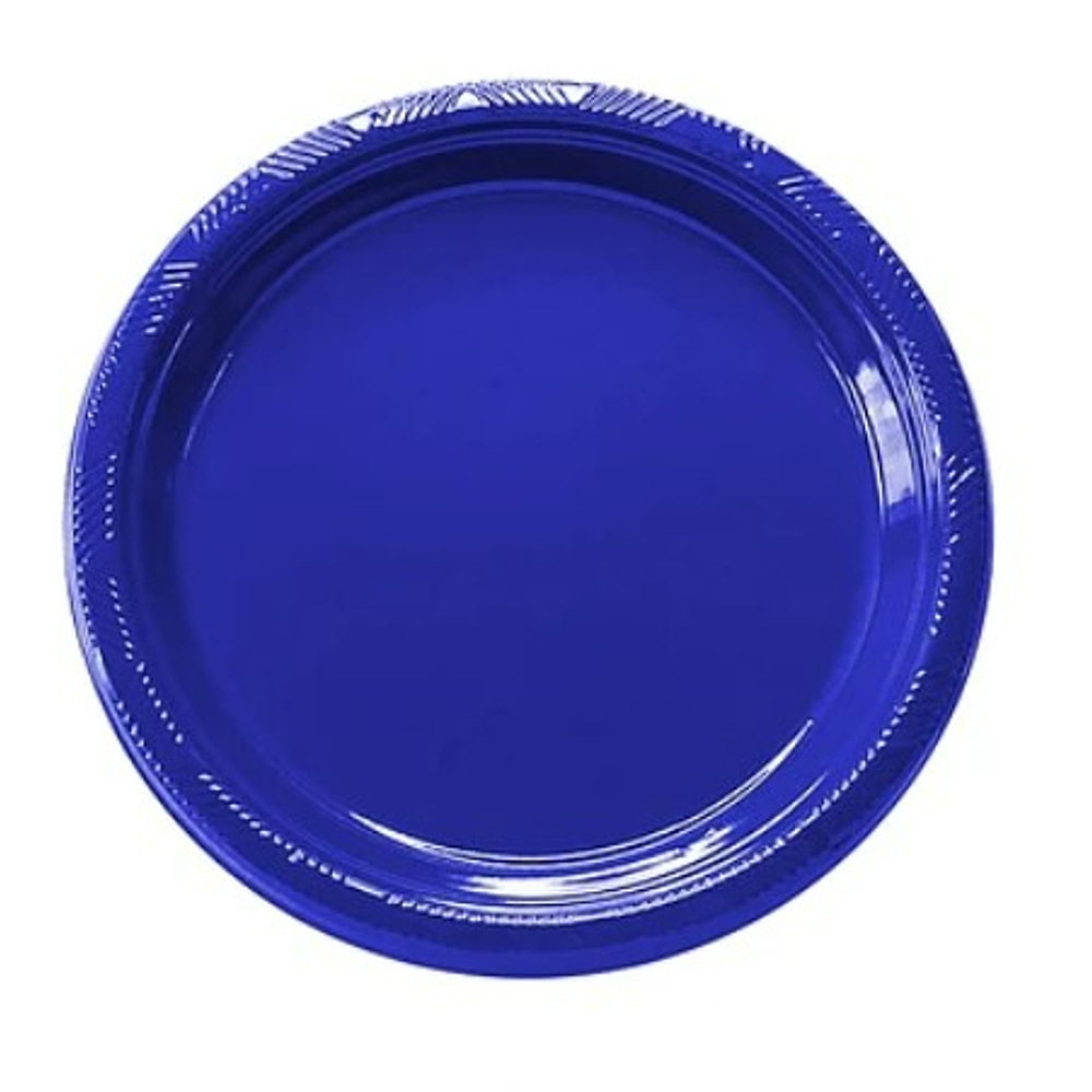 Platos Plastico Azul 18 Cm 10 pcs