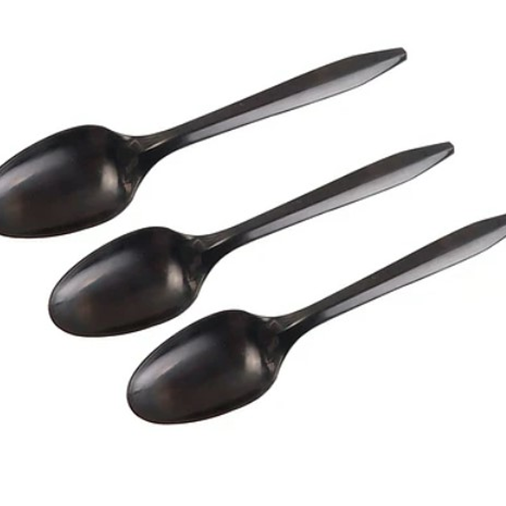 Cucharas Plástico Negra 20pc 14cm