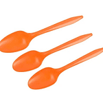 Cucharas Plástico Naranja 20pcs 14cm