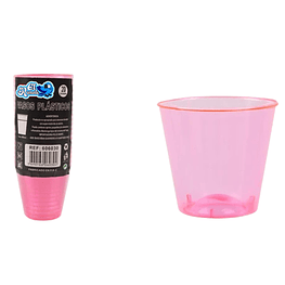 vasos plasticos shot  rosados