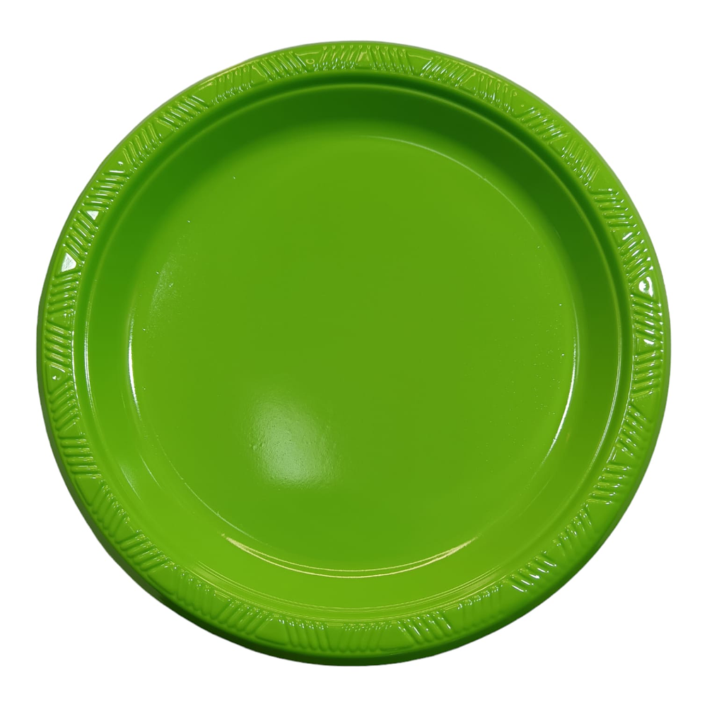 Platos Plastico Verde 18 Cm 10 Pcs