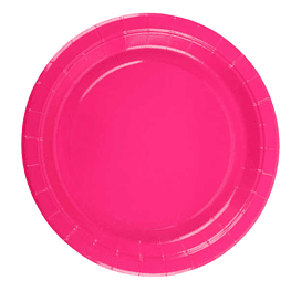 ﻿Platos De Cartón Fucsia Fluor 18 Cm 6 Pcs 