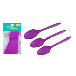 Cucharas Plástico Morada 20pcs 14cm