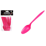 Cucharas Plástica Fucsia 20 Pcs  15 Cm