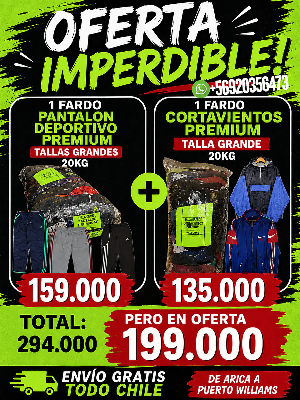 Remate Fardos Ropa deportiva Talla Grande Premium 1