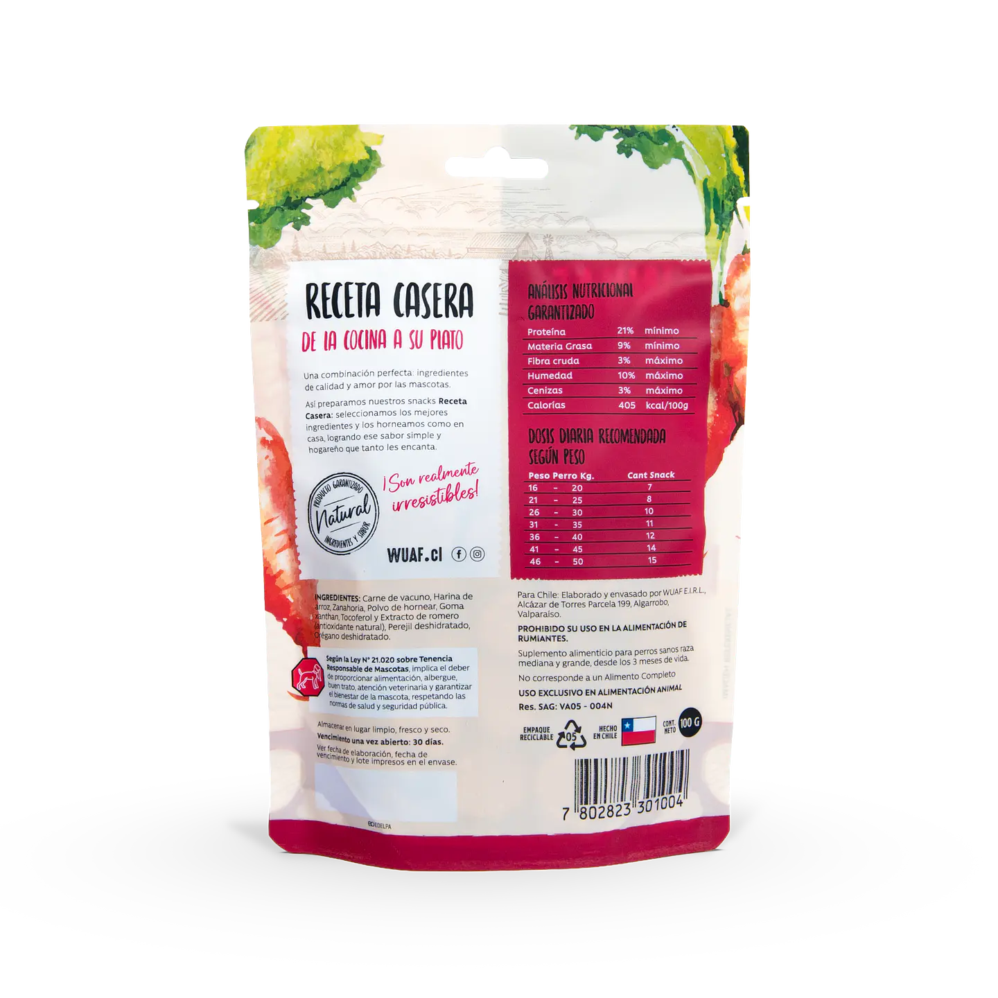 Snack Receta Casera Carne Zanahoria 100g 2