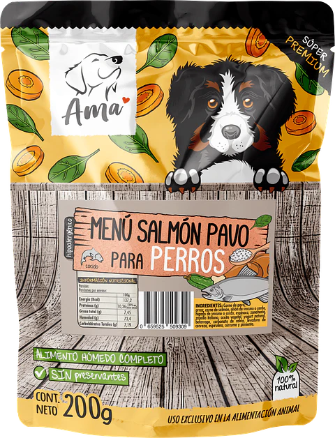 Sachet Perro - Menú Salmón Pavo 200g