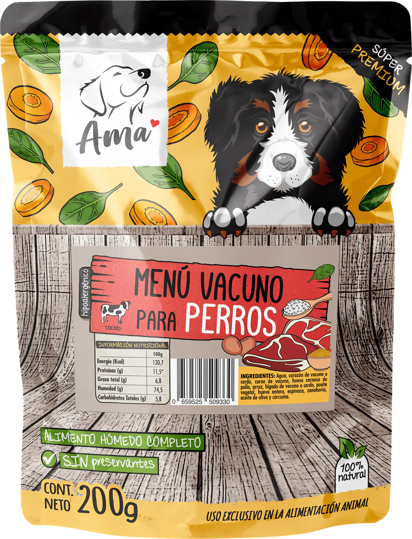 Sachet Perro - Menú Vacuno 200g 1