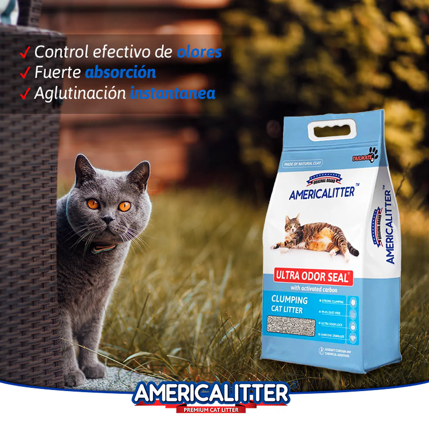 America Litter Arena Sanitaria Ultra Odorseal con Carbón activado 2