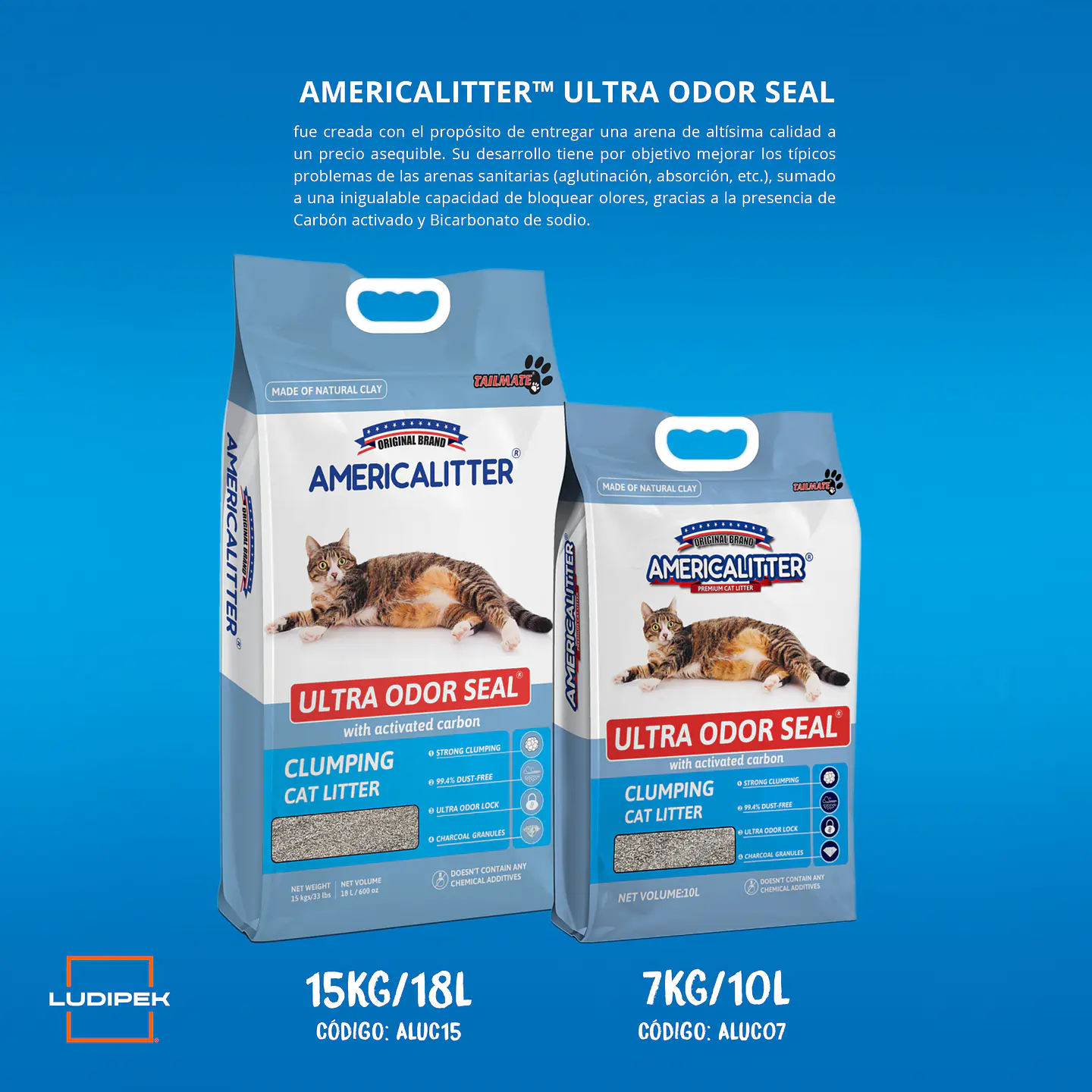 America Litter Arena Sanitaria Ultra Odorseal con Carbón activado 1