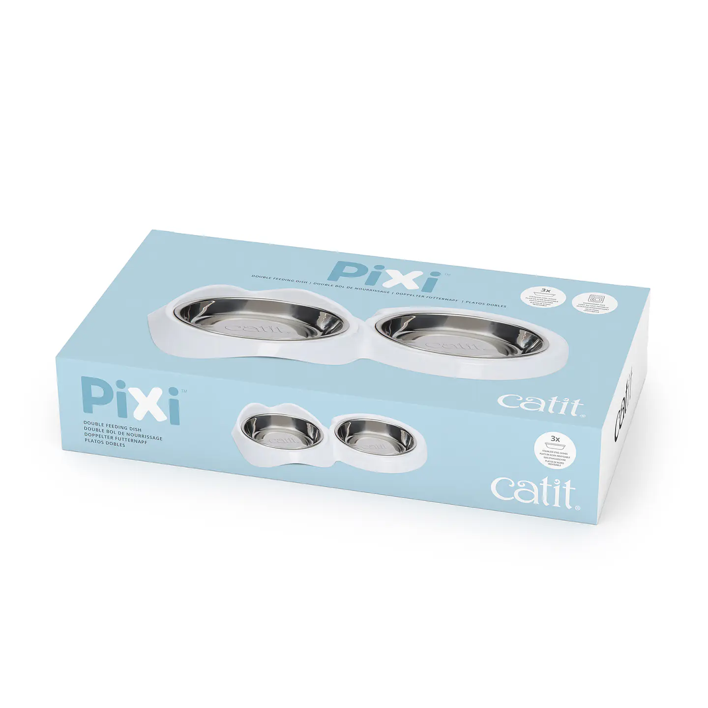 Catit Pixi comedero Doble de borde bajo 4