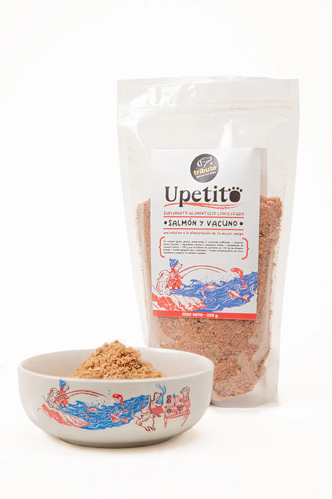Suplemento Tributo Upetito sabor Salmón Vacuno 180g