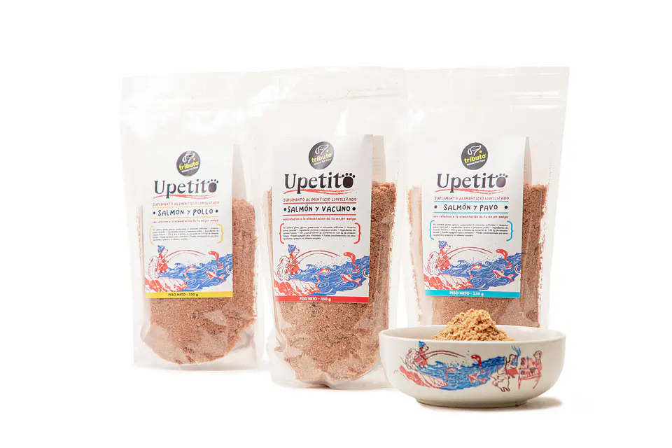 Suplemento Tributo Upetito sabor Salmón Vacuno 180g 1