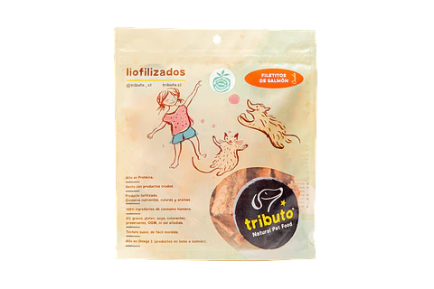 Snack Tributo Filetitos de Salmón Liofilizado