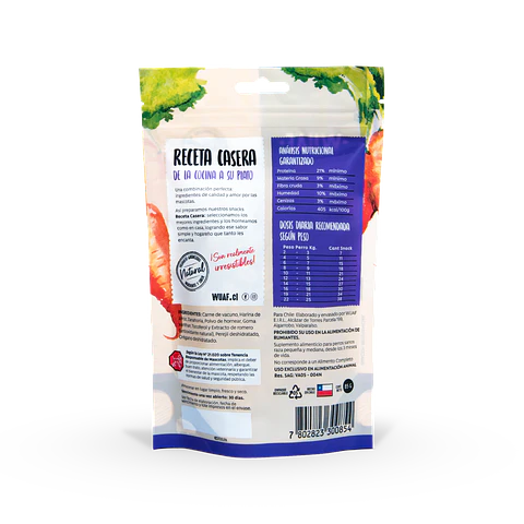 Wuaf snack Razas Pequeña de Carne Zanahoria