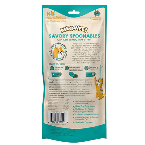 Snack Meowee! cuchareable triple sabor 