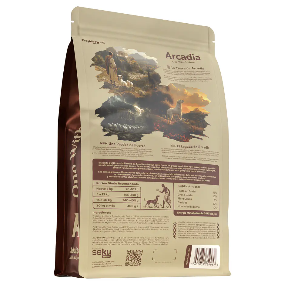 Arcadia Adulto 15 kg – Alimento Super Premium Low Grain para Perros 2