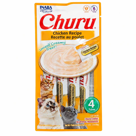 Inaba Churu Pollo 4 x 14 g – Snack Cremoso para Gatos