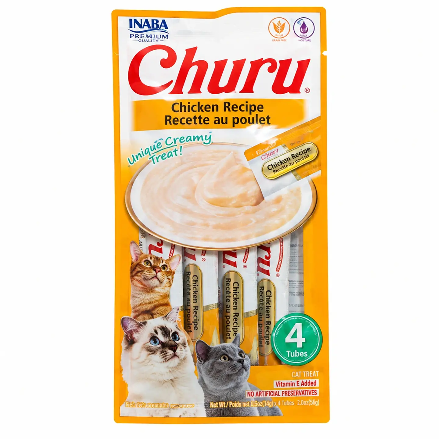Inaba Churu Pollo 4 x 14 g – Snack Cremoso para Gatos 1