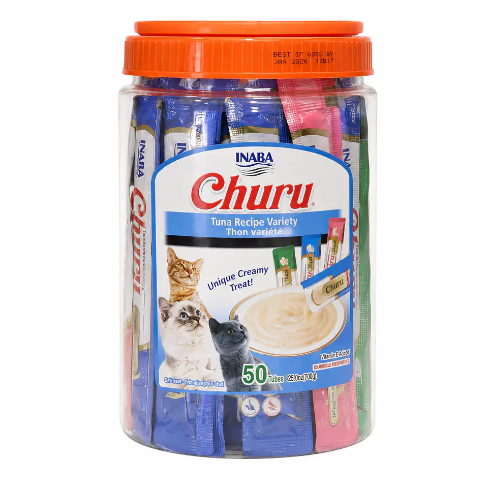 Inaba Churu Variedades de Atún 50 x 14 g – Snack Cremoso para Gatos 1