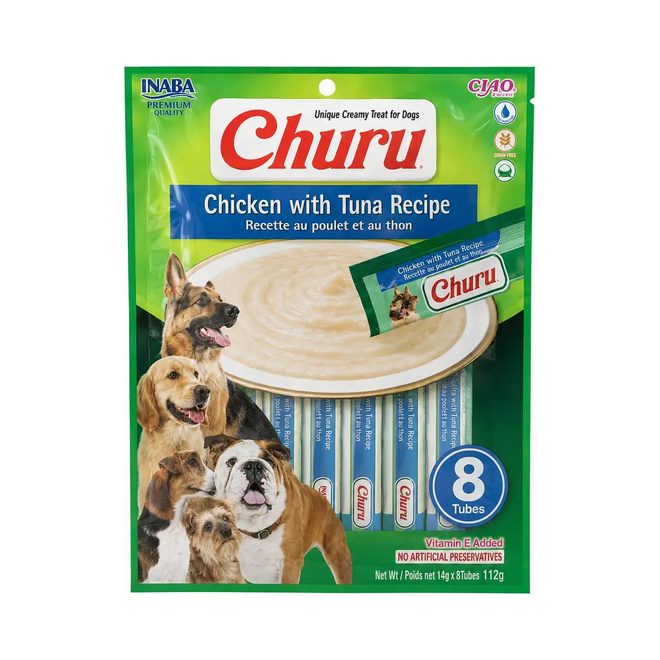 Inaba Churu Dog Pollo con Atún 8 x 20 g – Snack Cremoso para Perros 1