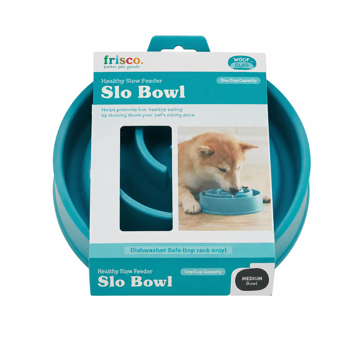 Outward Hound Fun Feeder Slo Bowl Turquesa Talla M – Comedero Lento para Perros 3