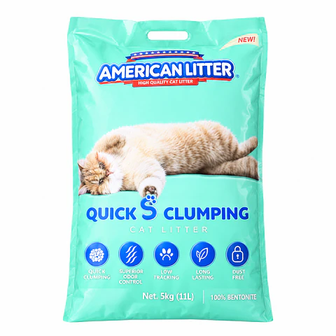 America Litter Quick Clumping 15 kg – Arena Aglomerante de Rápida Absorción para Gatos