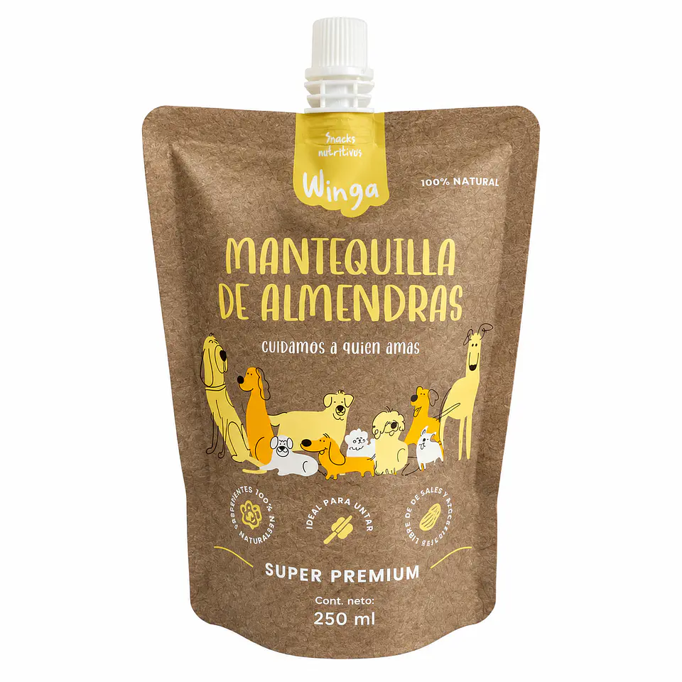 Winga Mantequilla de Almendras 250 g para Perros 1