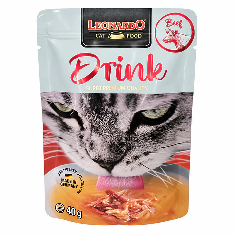 Leonardo Drink Beef 40 g – Bebida Hidratante para Gatos