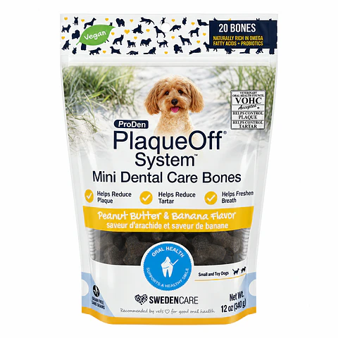 ProDen PlaqueOff Mini Dental Bones 20 Unidades – Snack Dental para Perros Pequeños
