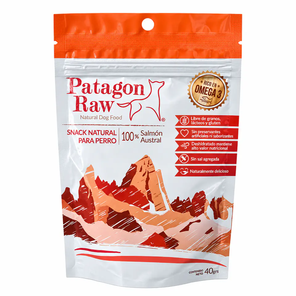 Patagon Raw Snack Salmón 40 g – Deshidratado con Omega 3 para Perros 1