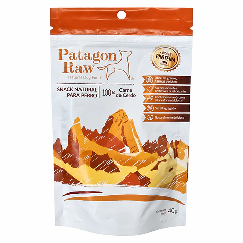 Patagon Raw Snack Lomo de Cerdo 40 g – Alto en Proteína para Perros