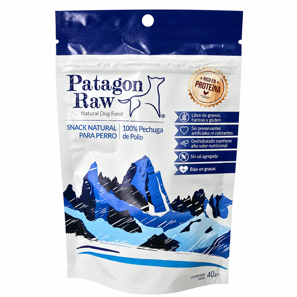 Patagon Raw Snack Pechuga de Pollo 40 g – Alto en Proteína para Perros 1