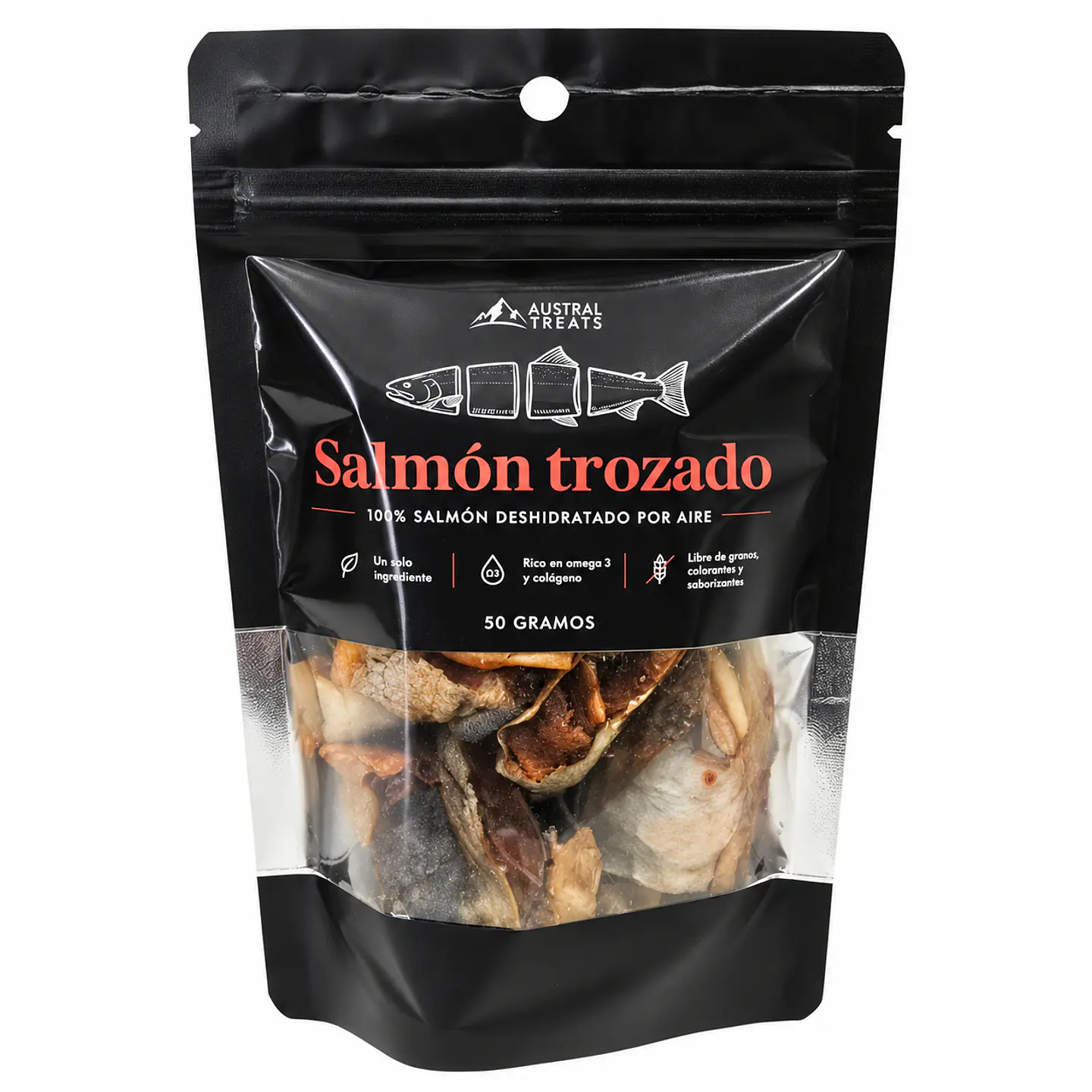 Austral Treats Salmón Trozado 50 g – Snack Natural para Perros 1
