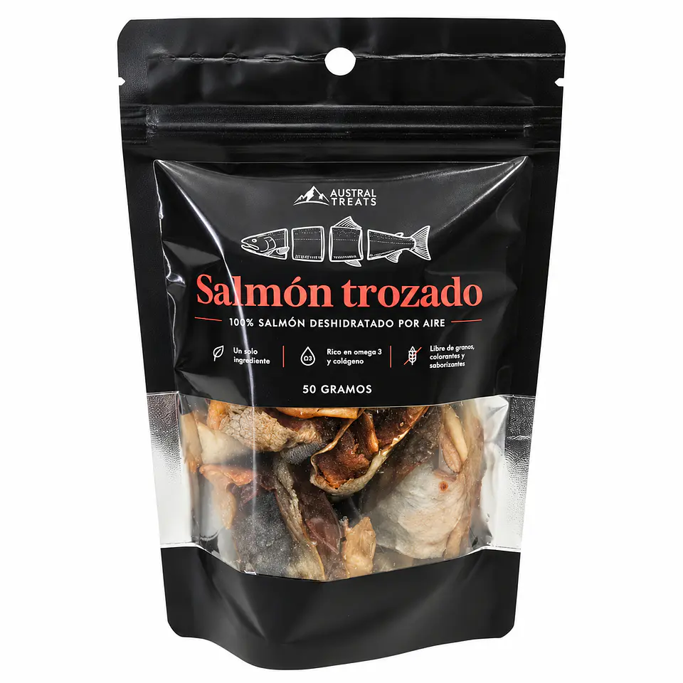 Austral Treats Salmón Trozado 50 g – Snack Natural para Perros 1
