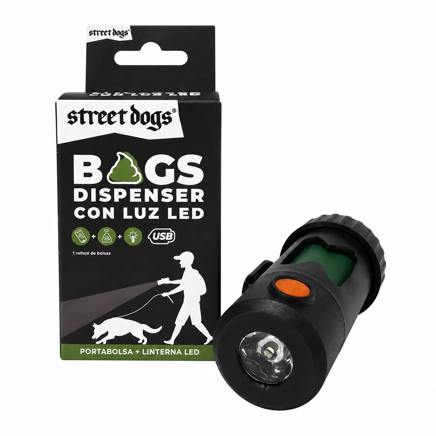Street Dogs Dispensador de Bolsas con Linterna LED para Perros 1
