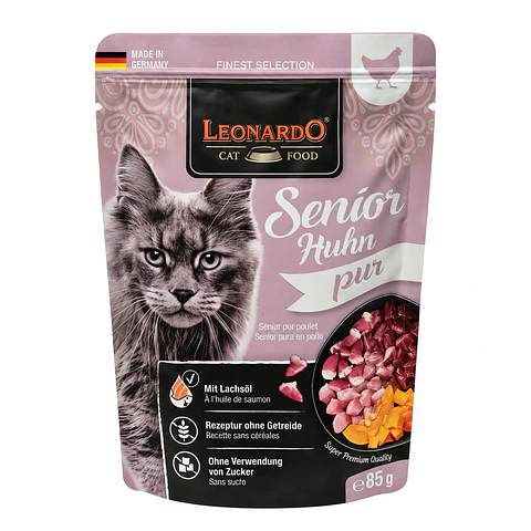 Leonardo Finest Selection Senior Puro en Ave 85 g para Gatos