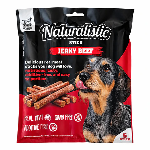 Naturalistic Stick Jerky Beef 75 g – Snack para Perros