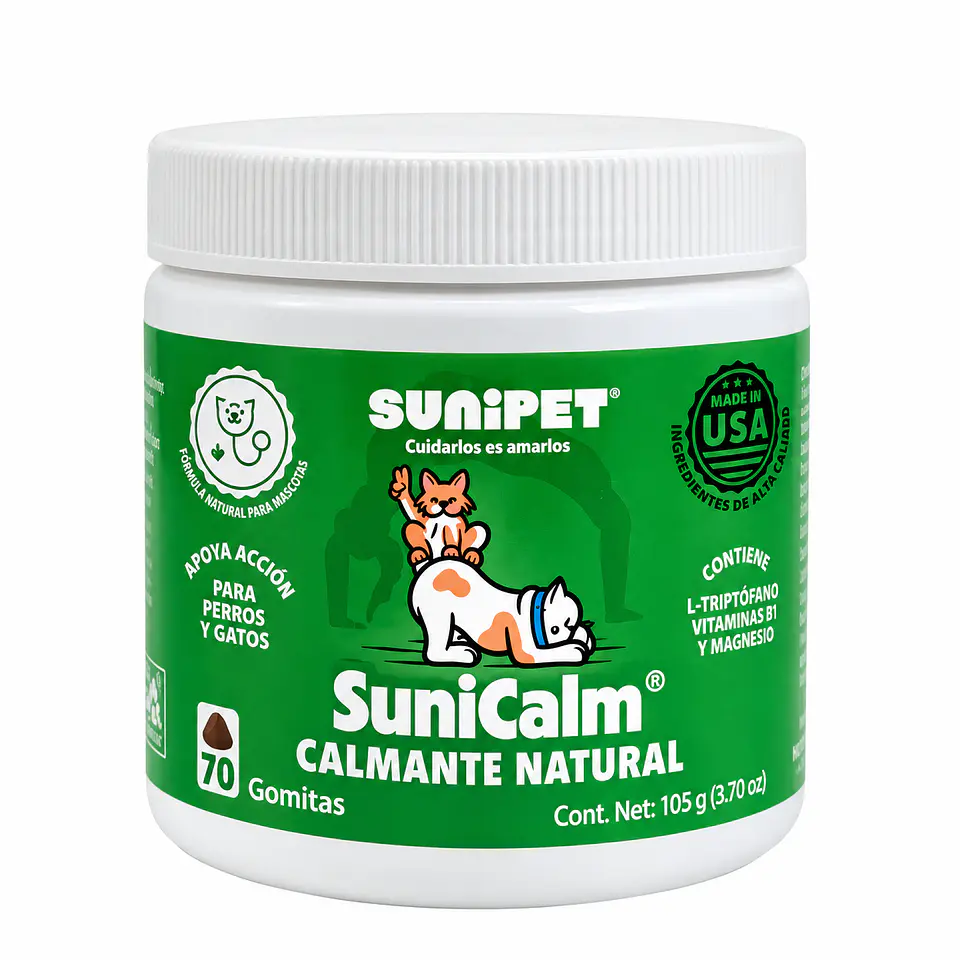 SuniCalm Sunipet 70 Gomitas – Calmante Natural para Perros y Gatos 1