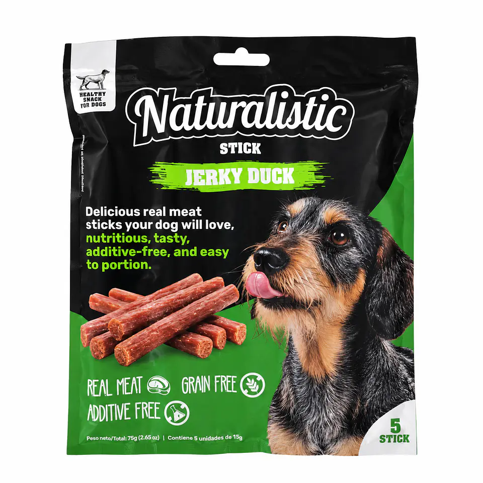Naturalistic Stick Jerky Pato 75 g – Snack para Perros 1