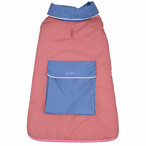 BySimona Parka Impermeable Rosada y Celeste para Perros